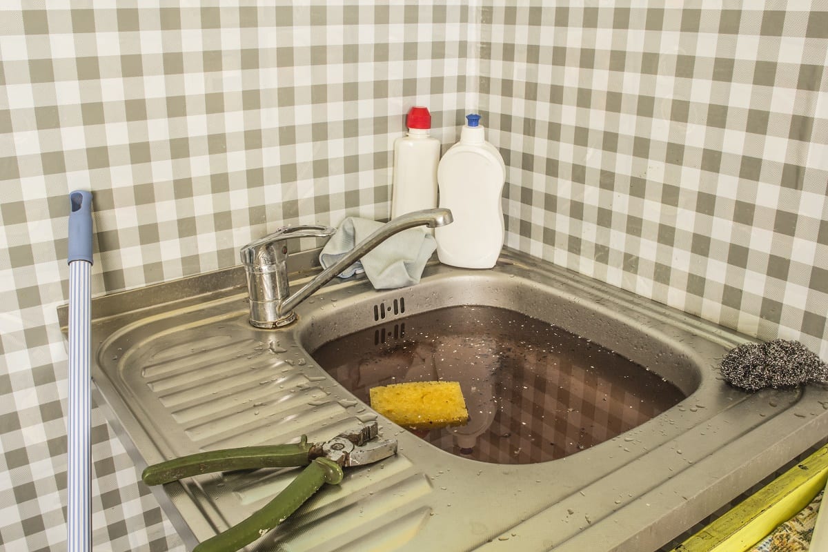 Sink Clogged With Coffee Grounds